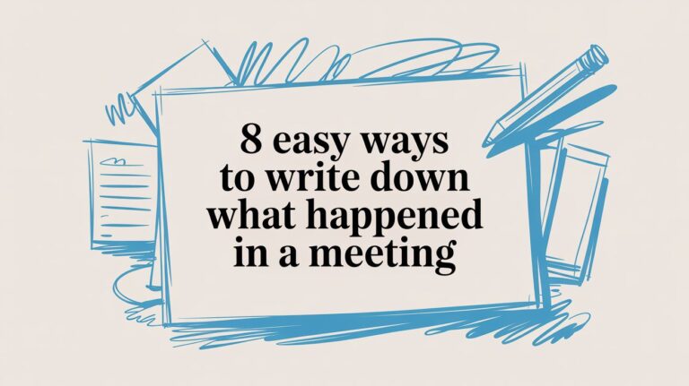 8 Easy Ways to Write Down What Happened in a Meeting